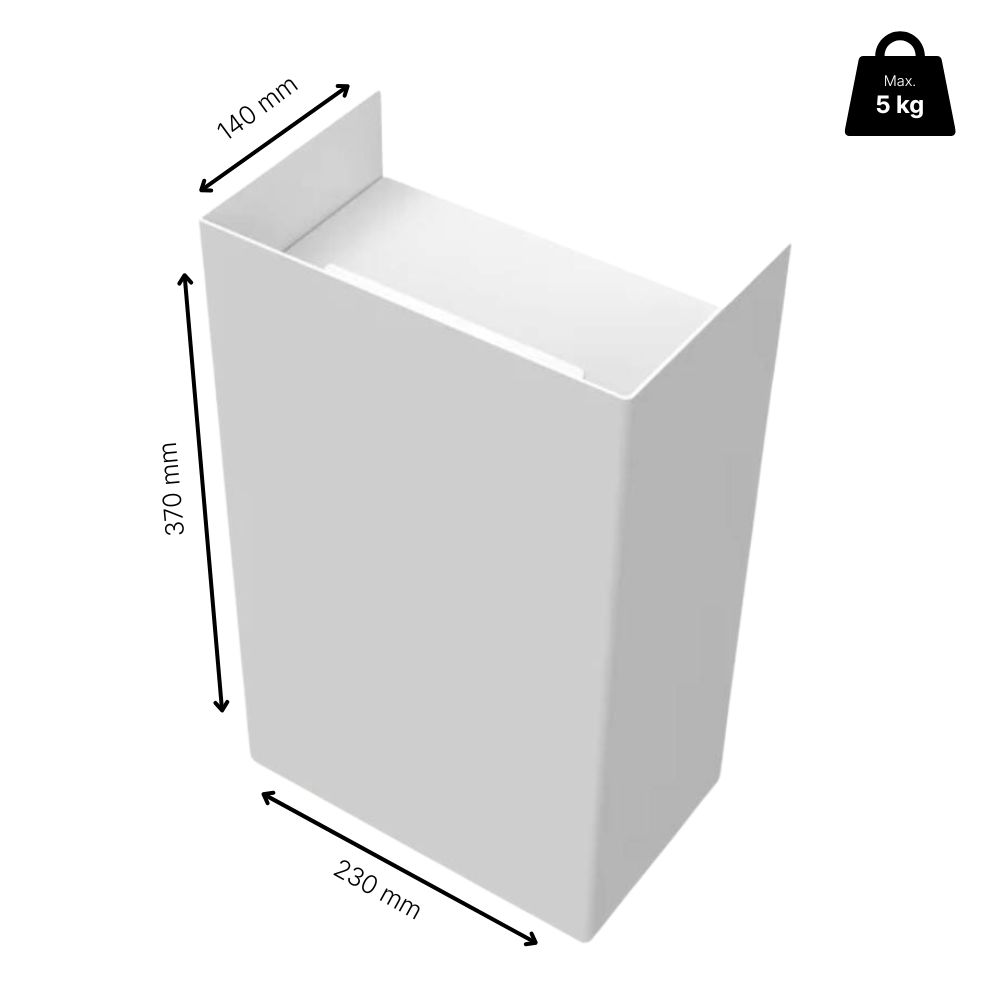 Wandabfalleimer Hold - 9L - Weiß
