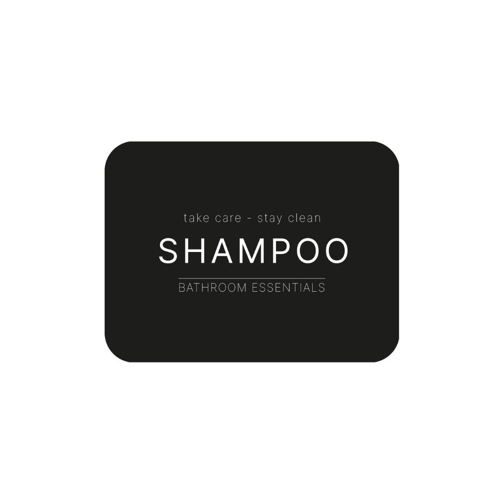 Klebeetikett – Shampoo - Mattschwarz
