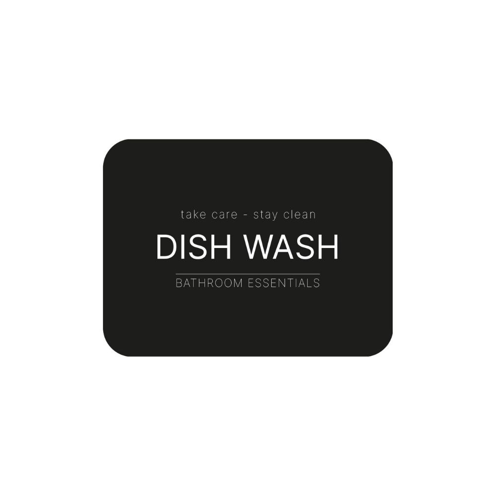 Aufkleber - Dish Wash - Mattschwarz