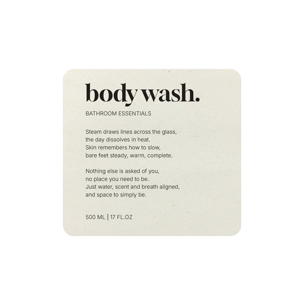 Klebeetikett Premium - Body Wash - Beige