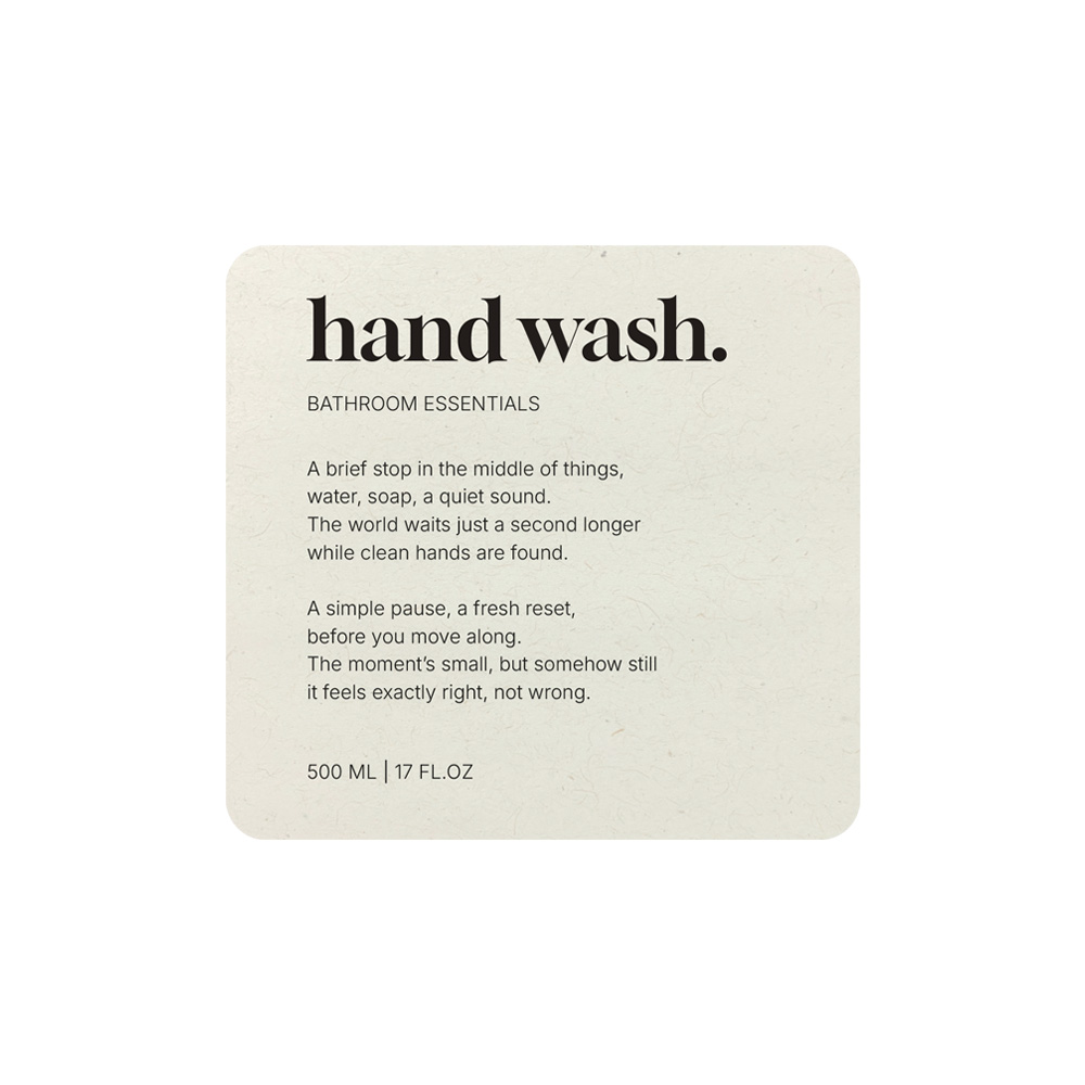 Klebeetikett Premium – Hand Wash - Beige