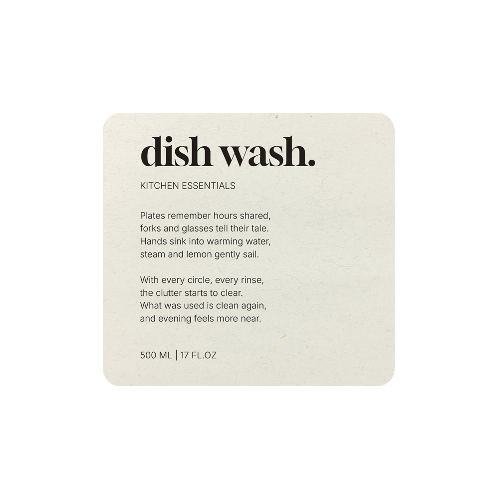 Klebeetikett Premium – Dish Wash - Beige