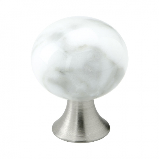 Möbelknopf Bead Straight - Carrara Marmor