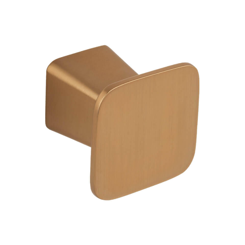 Möbelknopf Prism - 32x32mm - Gebürstetes Messing