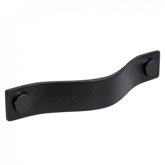 Möbelgriff Loop - 128mm - Leder Schwarz/Schwarz