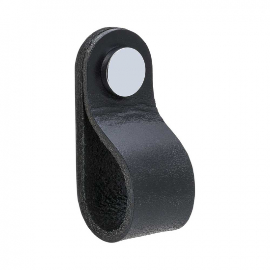 Loop Round - Leder Schwarz/Chrom