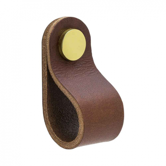 Loop Round - Leder Braun/Messing