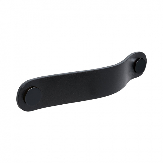 Möbelgriff Loop Round - 128mm - Leder Schwarz/Schwarz