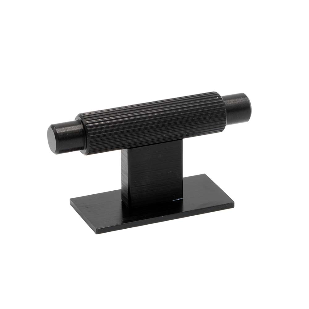 Möbelknopf T Arpa/Rosette - Gebürstetes Schwarz