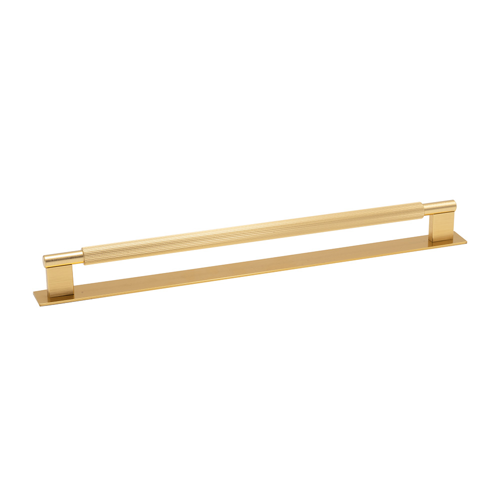 Möbelgriff Arpa/Rosette - 320mm - Gebürstetes Messing