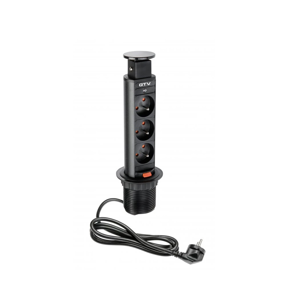 Versenkbare Steckdosen 60mm 230V - Schwarz