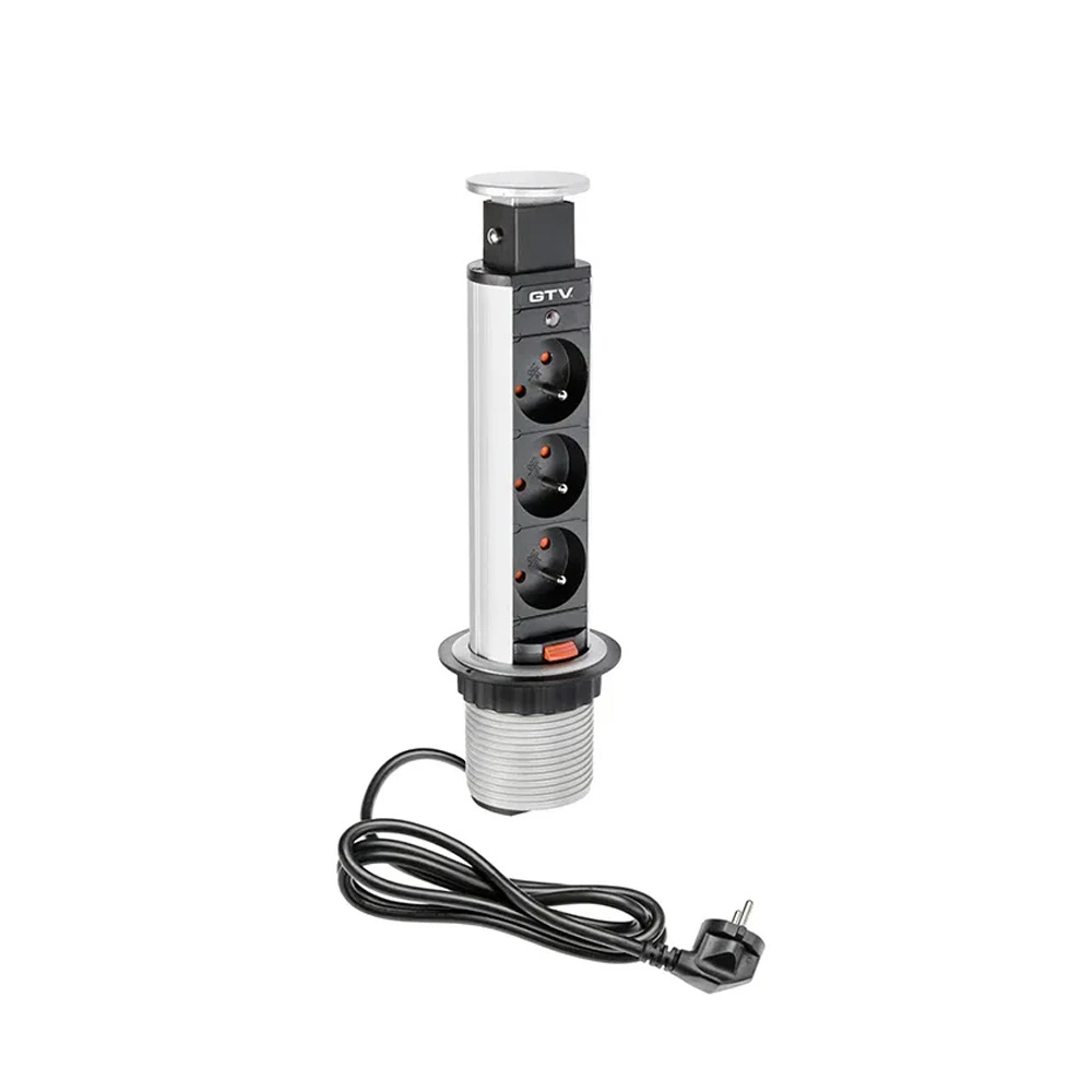 Versenkbare Steckdosen 60mm 230V - Silber