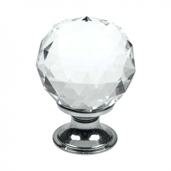 Möbelknopf Diamond - Glas/Chrom