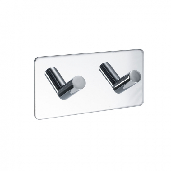 Klebehaken Base 200 2-Haken - Chrom