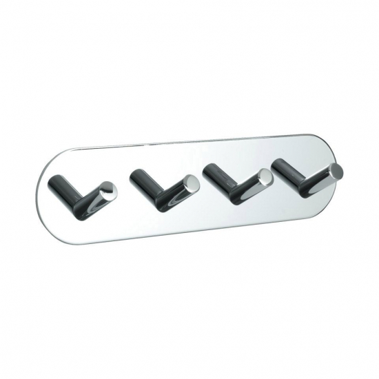 Klebehaken Base 100 4-Haken - Chrom
