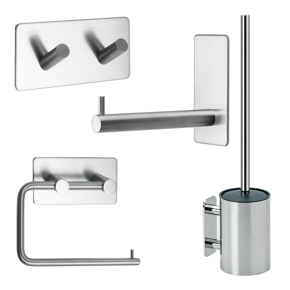 Badezimmer Set Base 200 - Gebürsteter Edelstahl