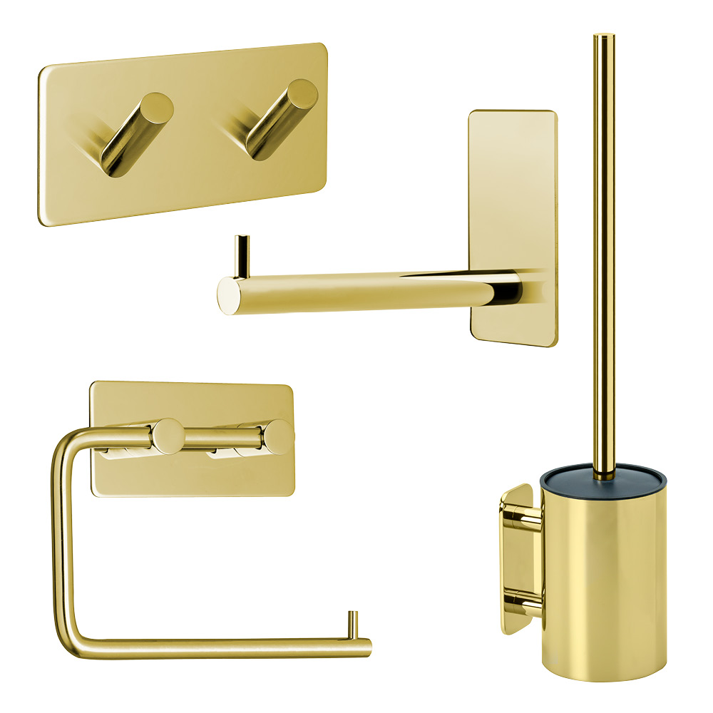 Badezimmer Set Base 200 - Poliertes Messing