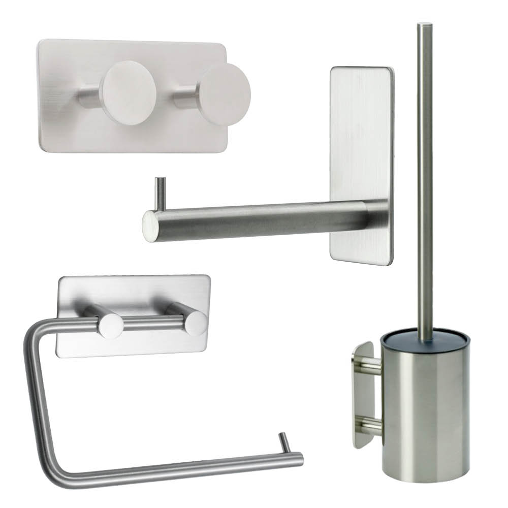 Badezimmer Set Base 210 - Gebürsteter Edelstahl