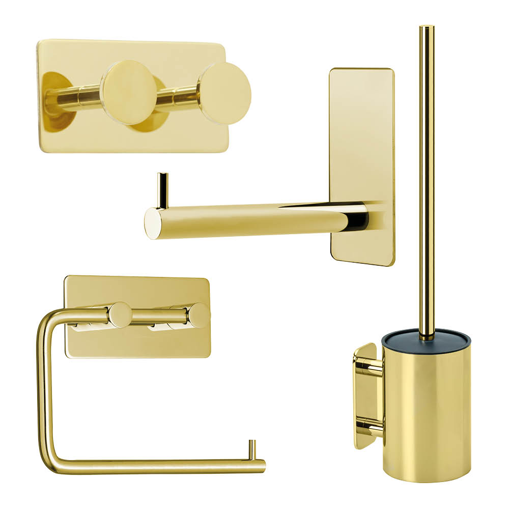 Badezimmer Set Base 210 - Poliertes Messing