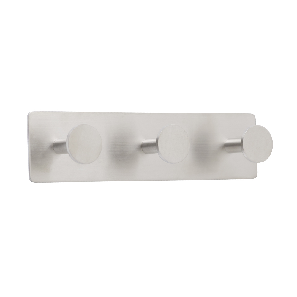 Klebehaken Base 210 3-Haken - Gebürsteter Edelstahl