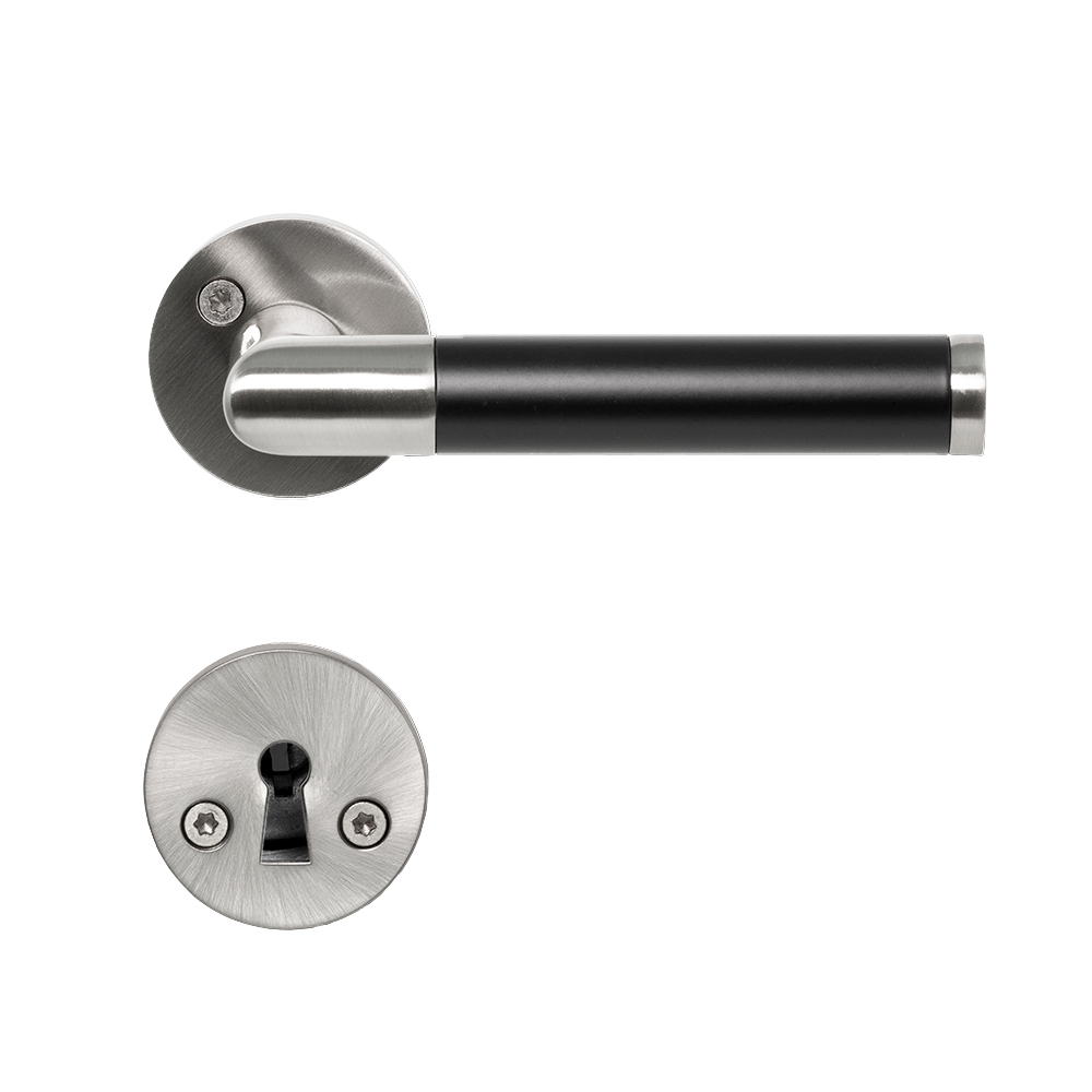 Türgriff Koster - Gebürstetes Chrom/Schwarz