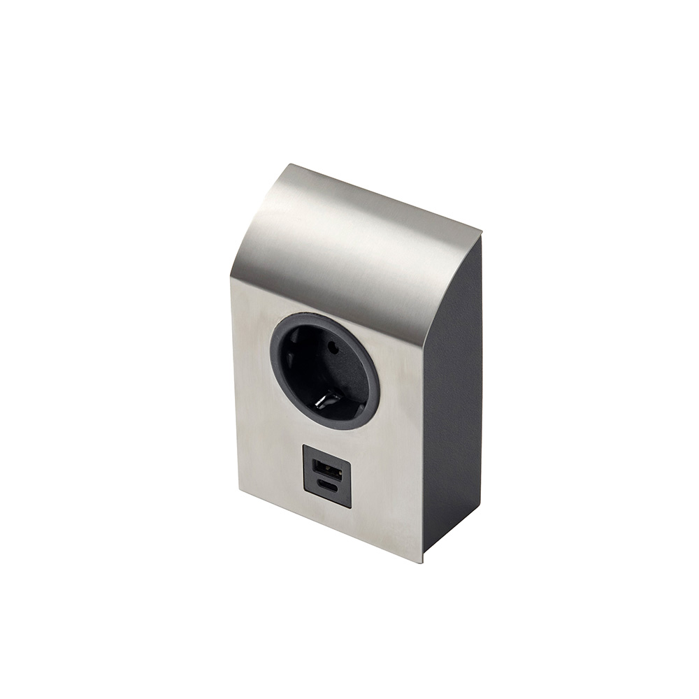 Steckdose Mini Born - Edelstahl-Optik