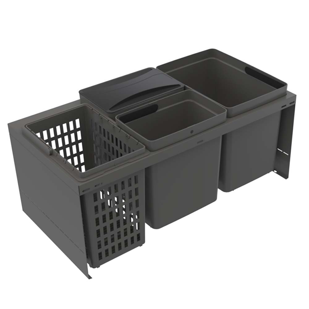 Mülltrennung - Cube Compact Eco - Dunkelgrau