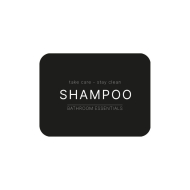 Klebeetikett – Shampoo - Mattschwarz