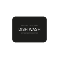 Klisteretikett - Dish Wash - Mattschwarz