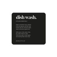 Klebeetikett Premium – Dish Wash - Mattschwarz