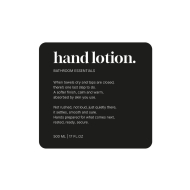 Klebeetikett Premium – Hand Lotion - Mattschwarz