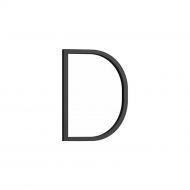 Hausbuchstabe Contemporary - D - Schwarz