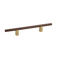 Möbelgriff Kumo Wood - Walnuss/Gebürstetes Messing