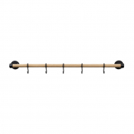 Küchenreling Aveny - 600mm - Komplett - Eiche/Mattschwarz