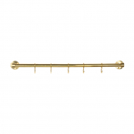 Küchenreling Aveny - 600mm - Komplett - Poliertes Unbehandeltes Messing