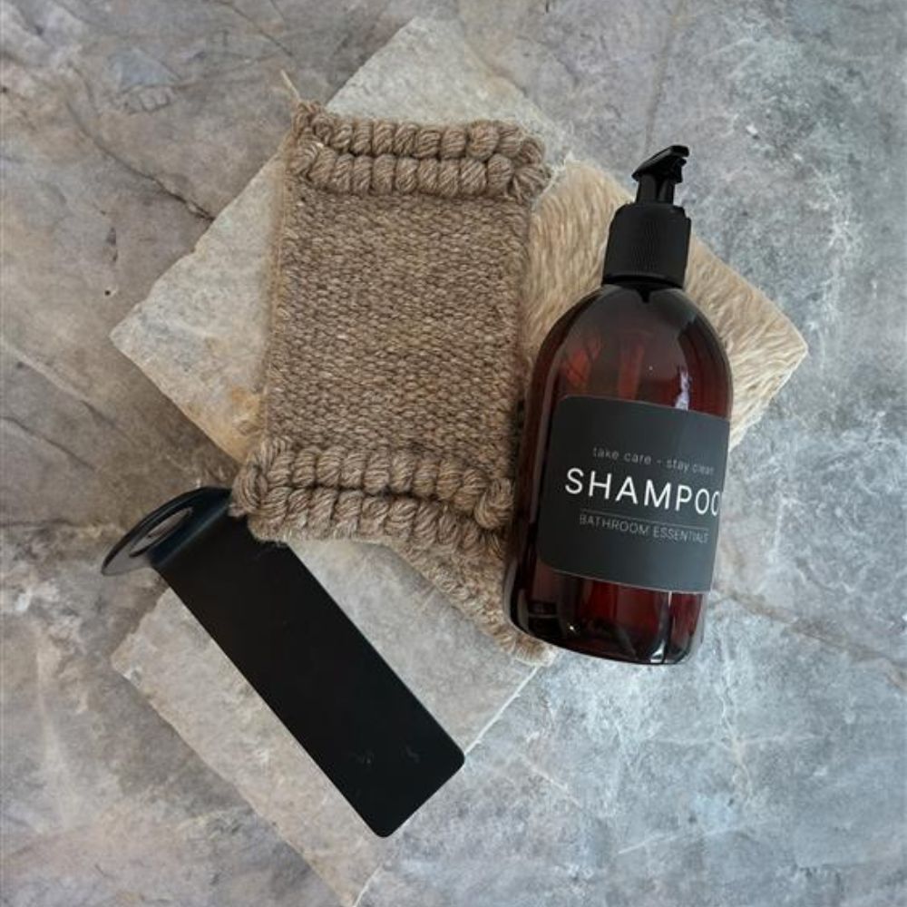 Klebeetikett – Shampoo - Mattschwarz