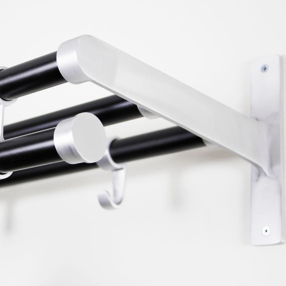 Hutablage Elegant Plus - 1000mm - Schwarz/Aluminium