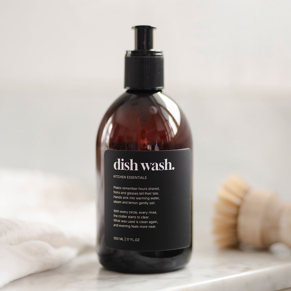 Klebeetikett Premium – Dish Wash - Mattschwarz