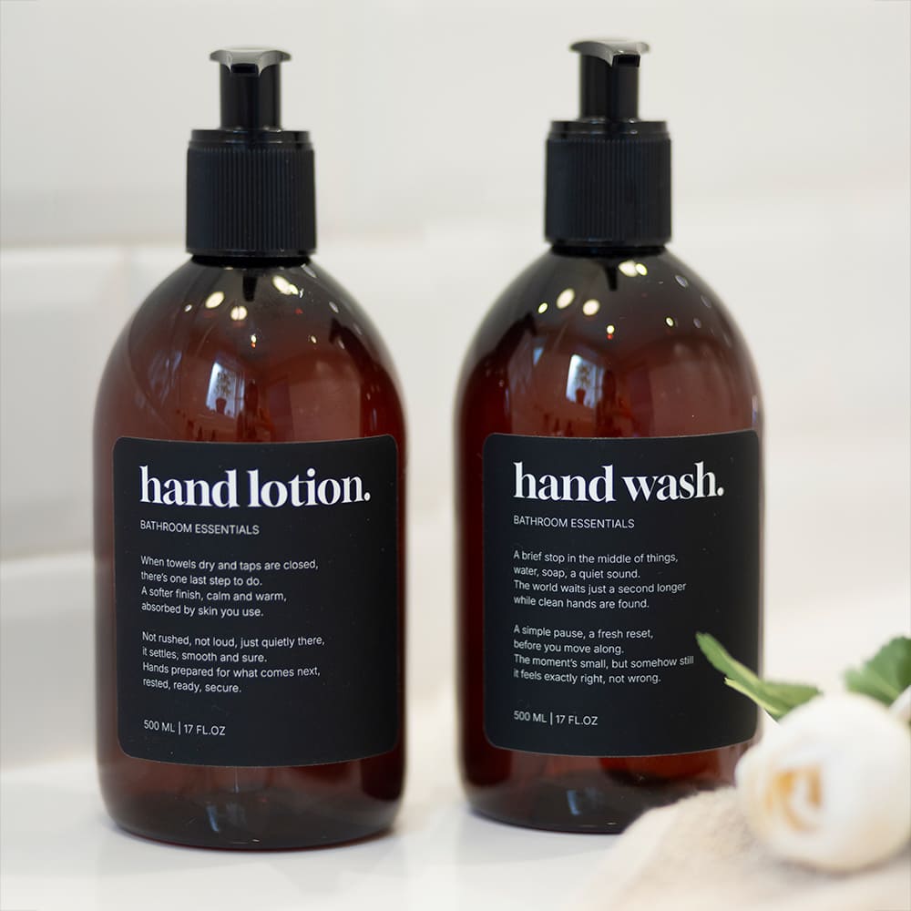 Klebeetikett Premium – Hand Lotion - Mattschwarz