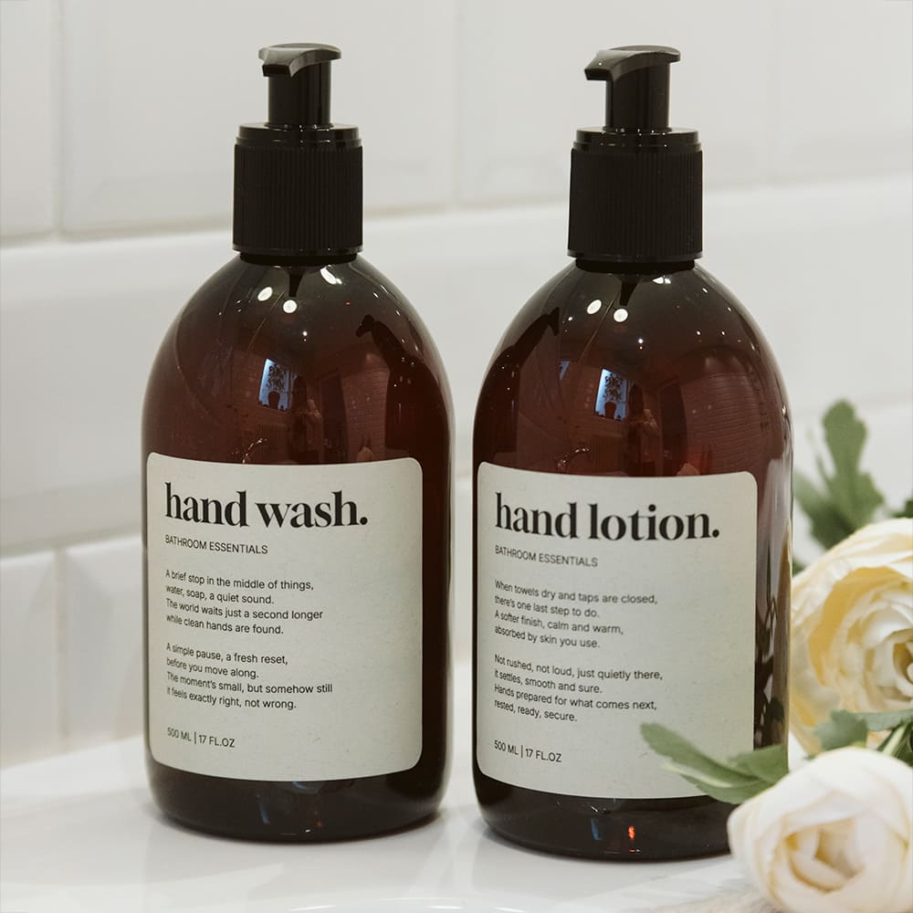 Klebeetikett Premium – Shampoo - Beige