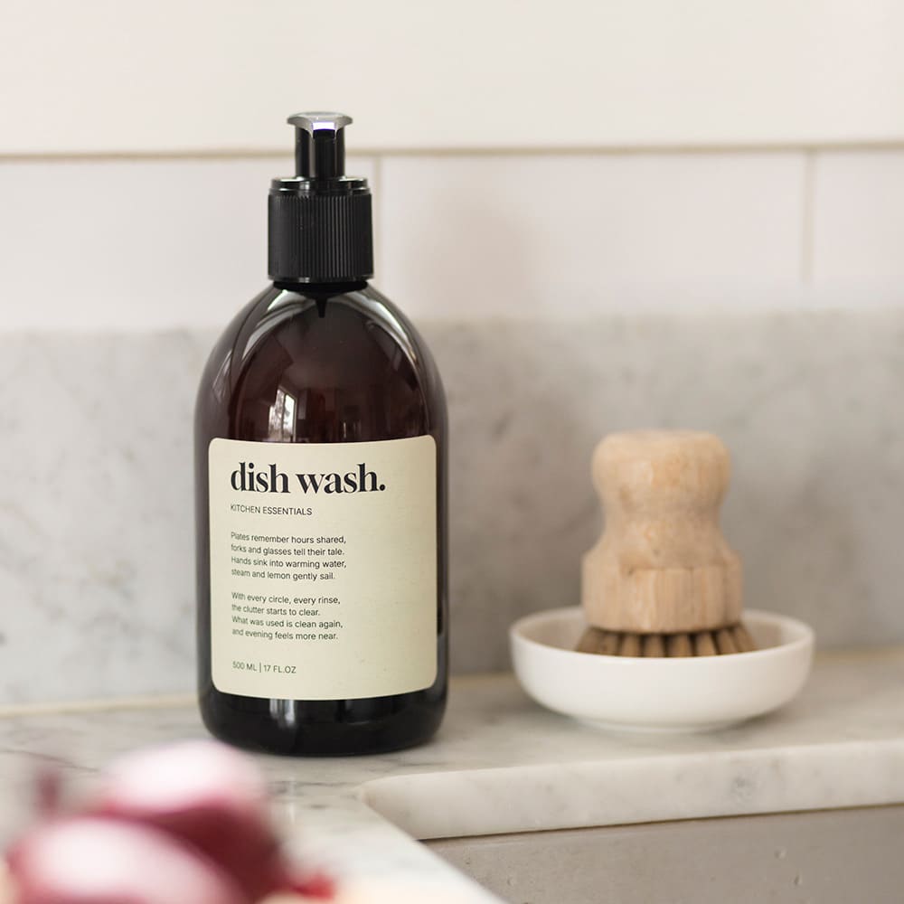 Klebeetikett Premium – Dish Wash - Beige