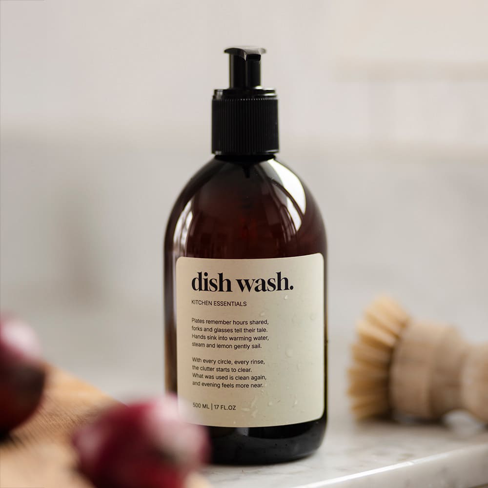 Klebeetikett Premium – Dish Wash - Beige