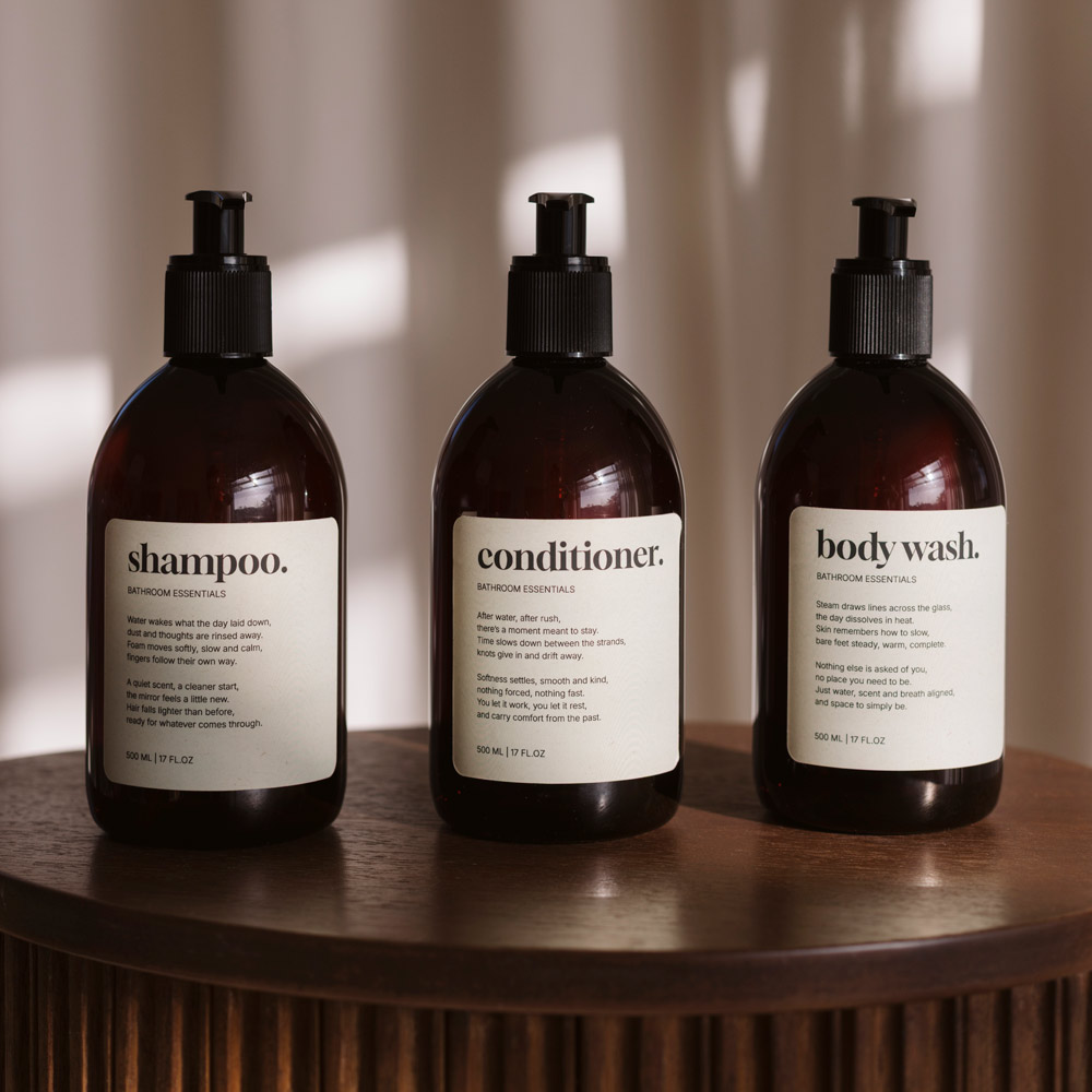 Klebeetikett Premium – Conditioner - Beige