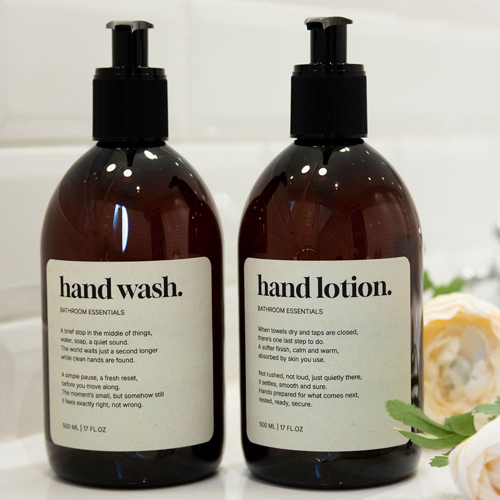 Klebeetikett Premium – Hand Lotion - Beige