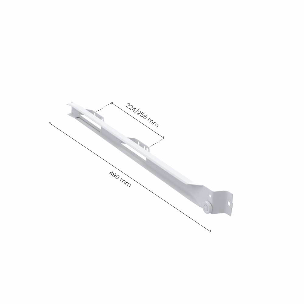 Rollschiene 500/16 -  Rechts - 224/256mm - Weiß