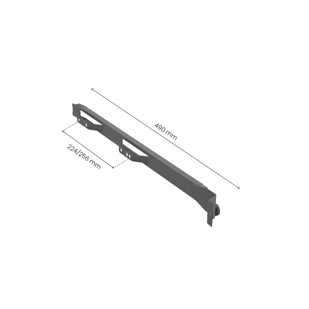 Rollschiene 500/19 - Links - 224/256mm - Dunkelgrau