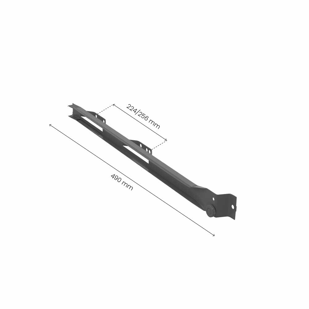 Rollschiene 500/19 - Rechts - 224/256mm - Dunkelgrau