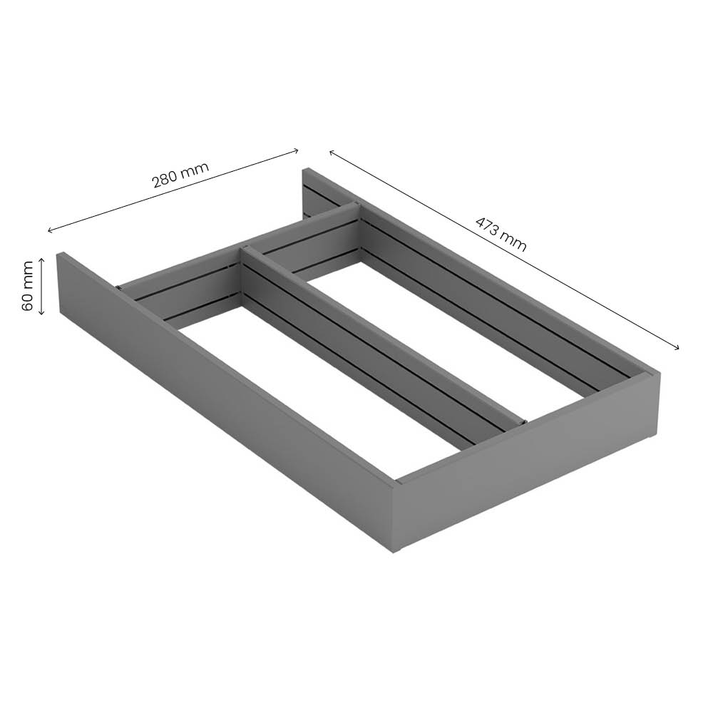 Schubladeneinsatz Flex Basic Utensilienbox - 500 (278mm) - Dunkelgrau
