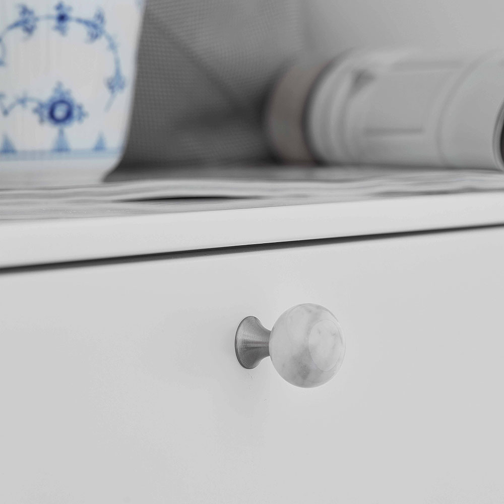 Möbelknopf Bead Straight - Carrara Marmor