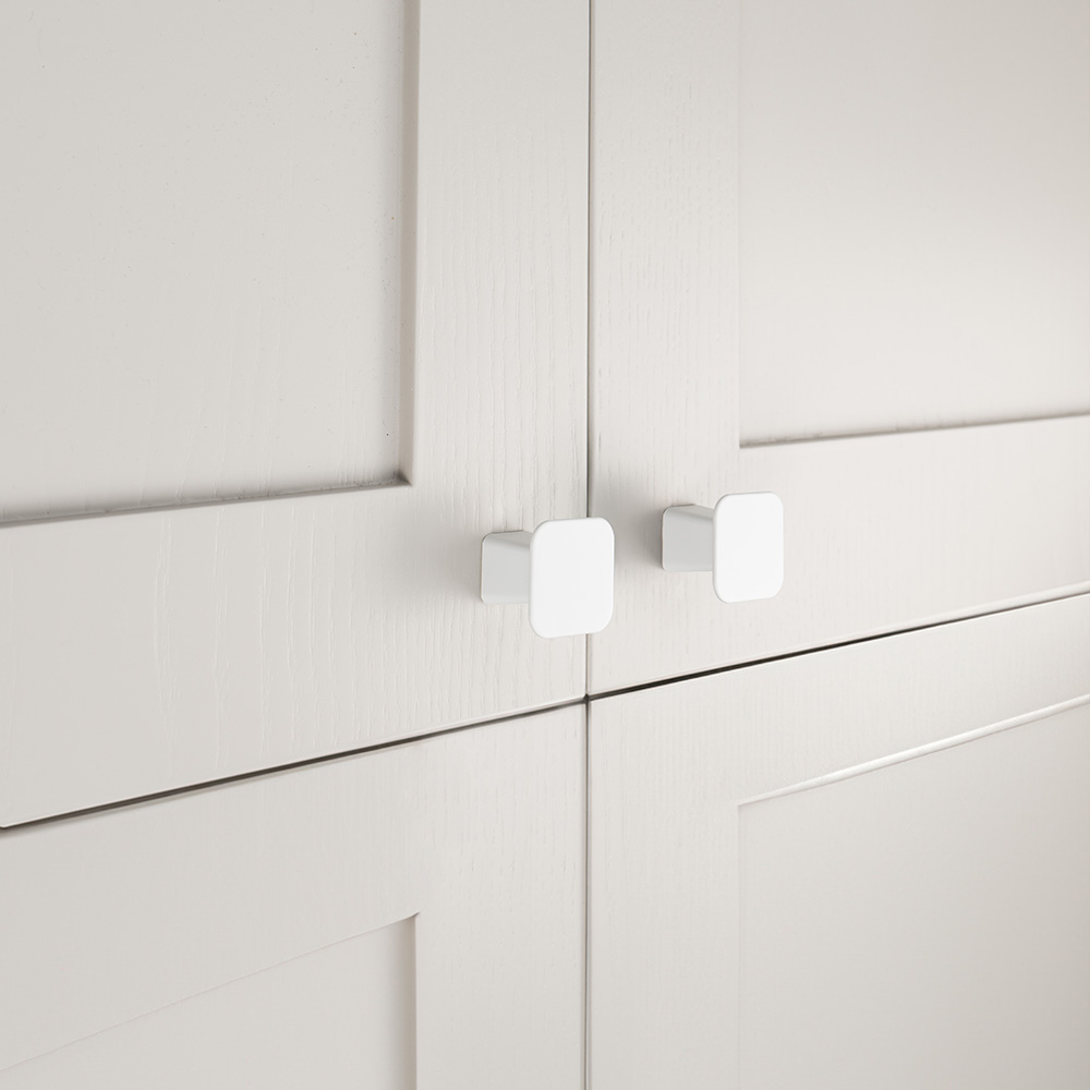 Möbelknopf Prism - 32x32mm - Mattweiß